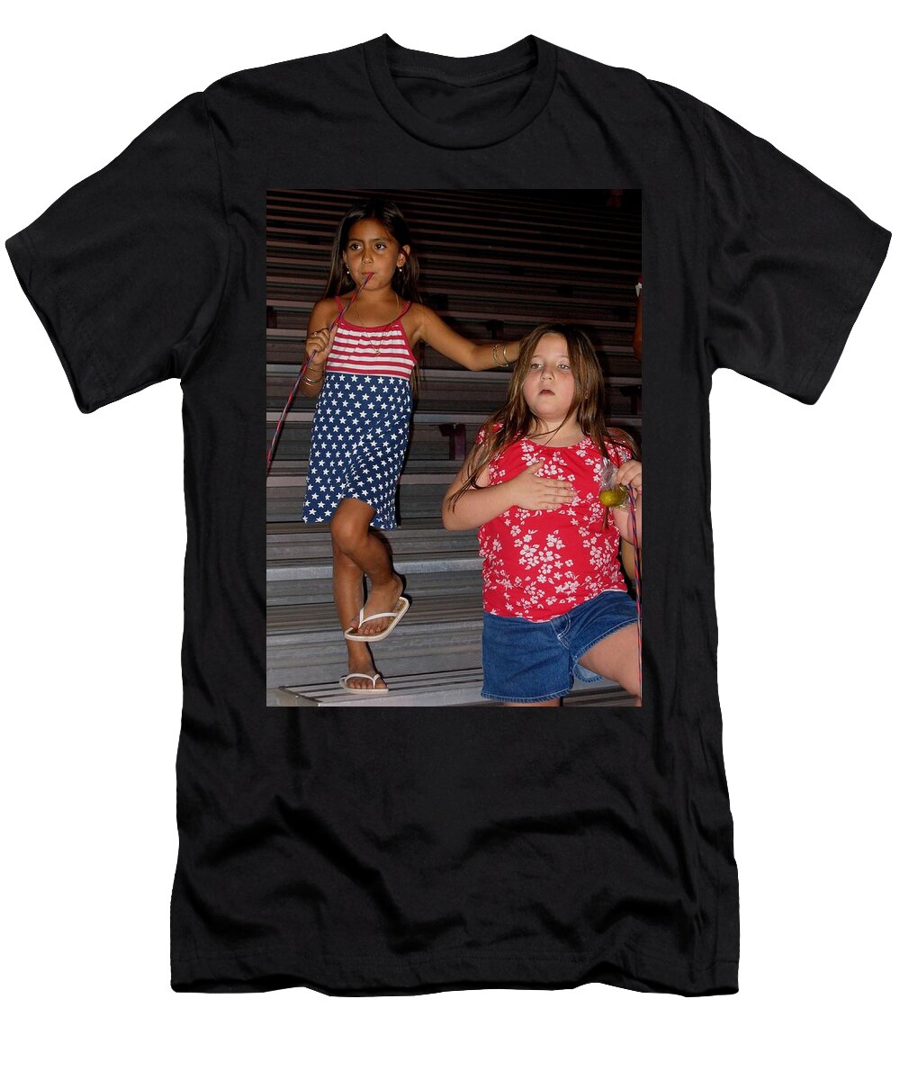 1 Pledging Allegiance Eating Pickle Fireworks July 4th Eloy Arizona 2004 David Lee Guss T-Shirt