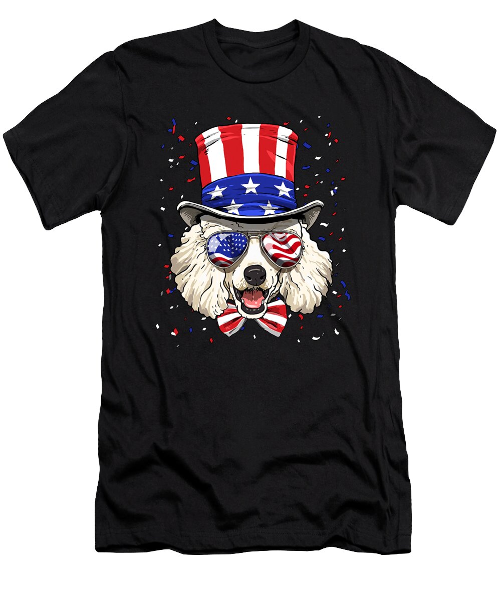 1 Poodle 4th of July American Dog USA Flag Dhbubble T-Shirt