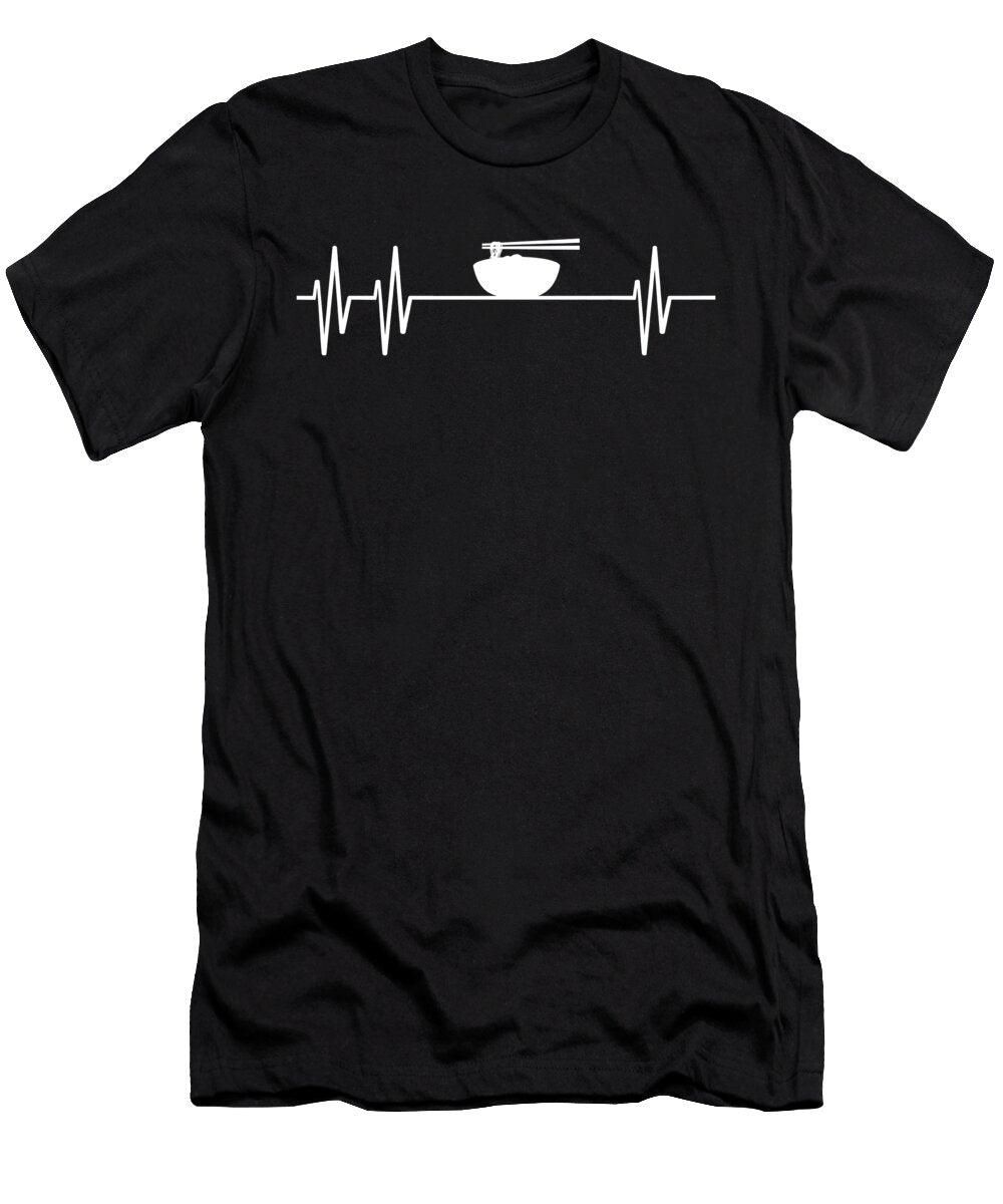 1 Ramen Heartbeat Japanese Ramen Food Heartbeat Noirty Designs T-Shirt