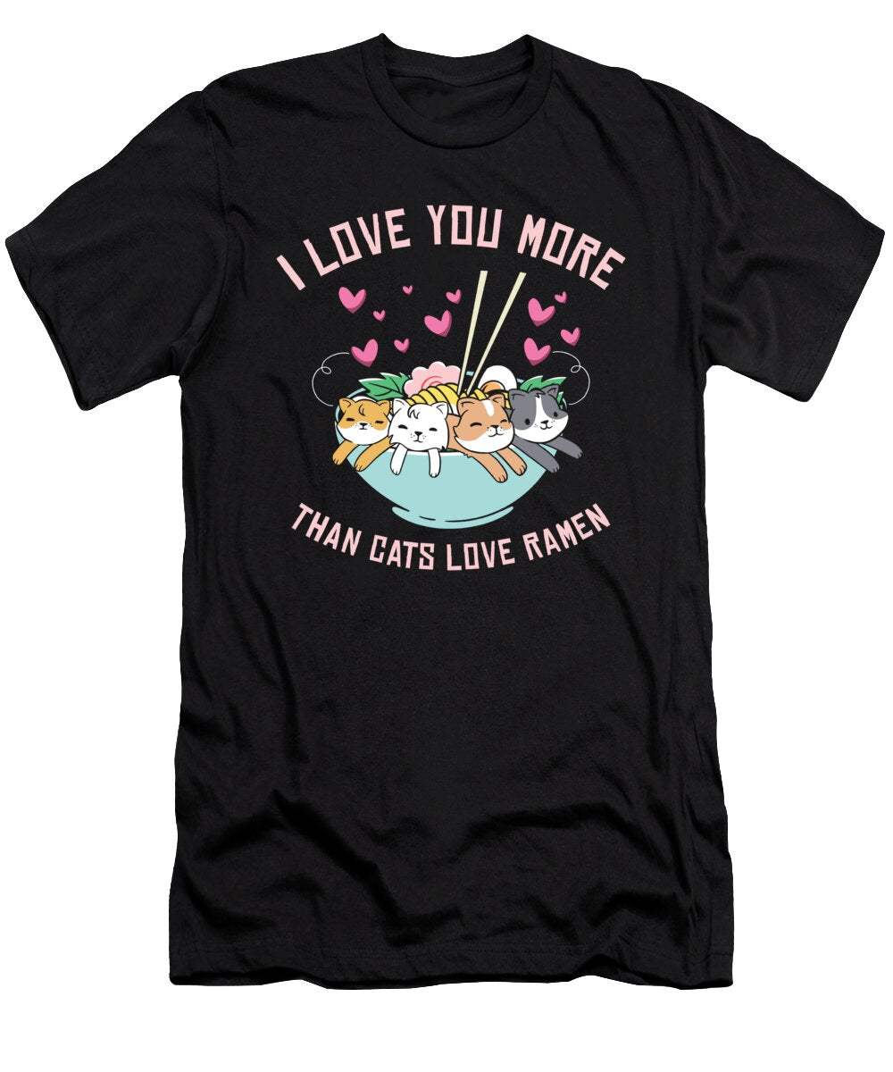 1 Ramen Valentines Day February Cat Foodie Toms Store T-Shirt