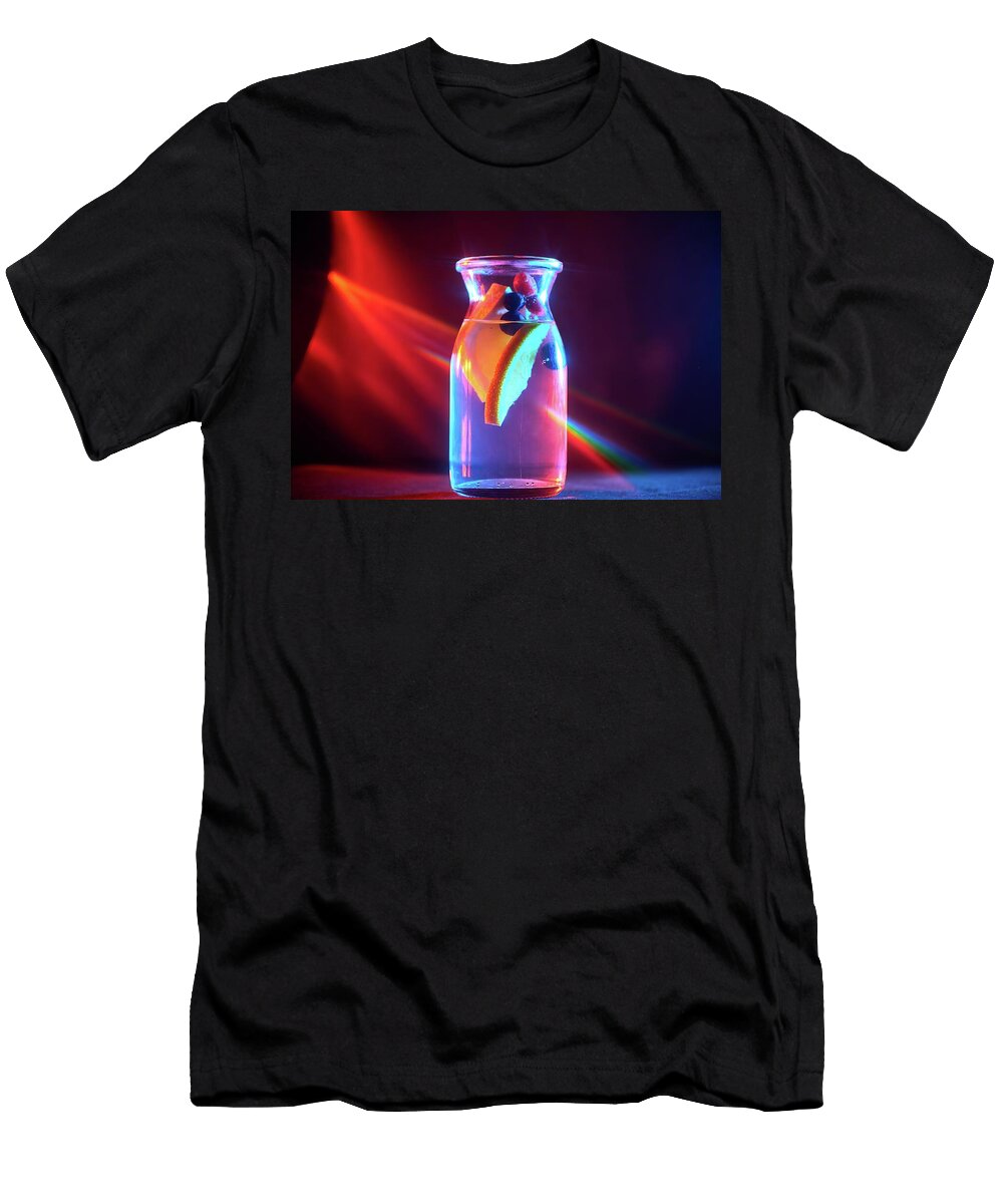 1 Refreshing Fruit Beverage in Bottle Under Neon Lights Talha Khan T-Shirt