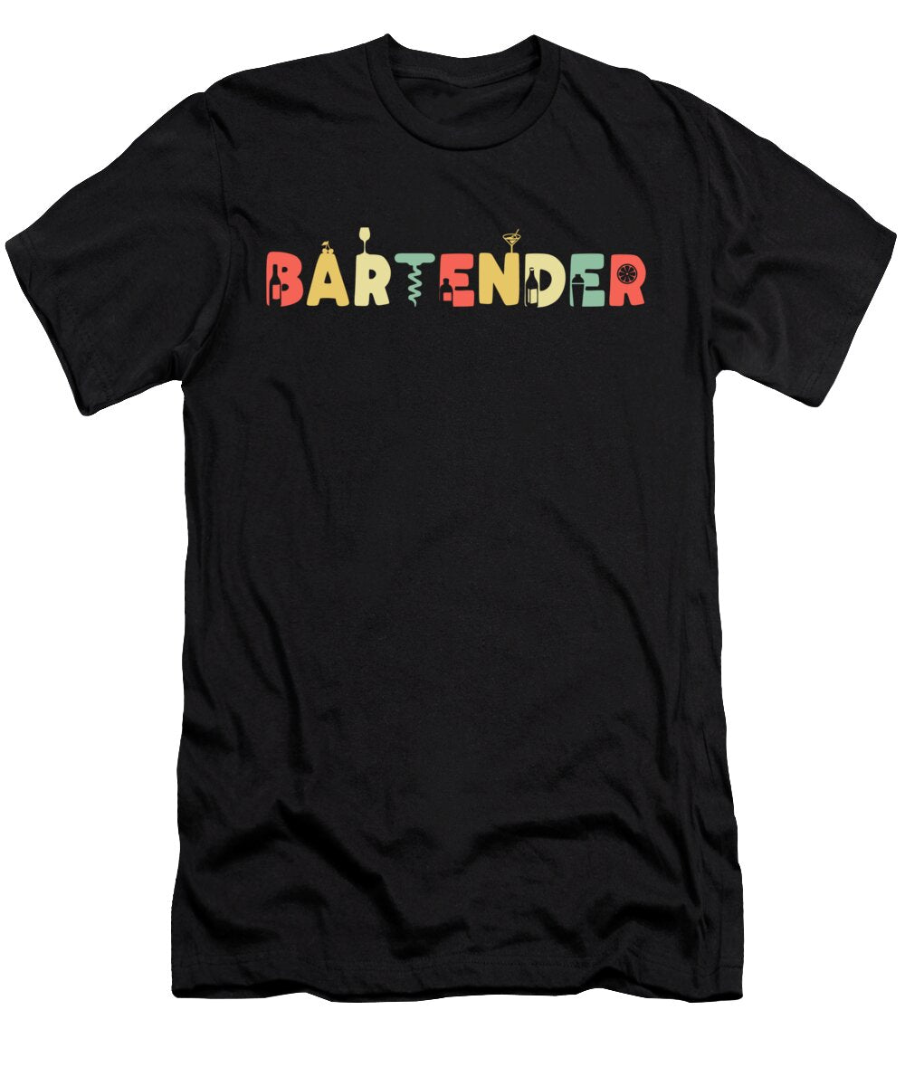 1 Retro Bartender Barkeeper Barmaid Vintage Barman Jonathan Kraske T-Shirt