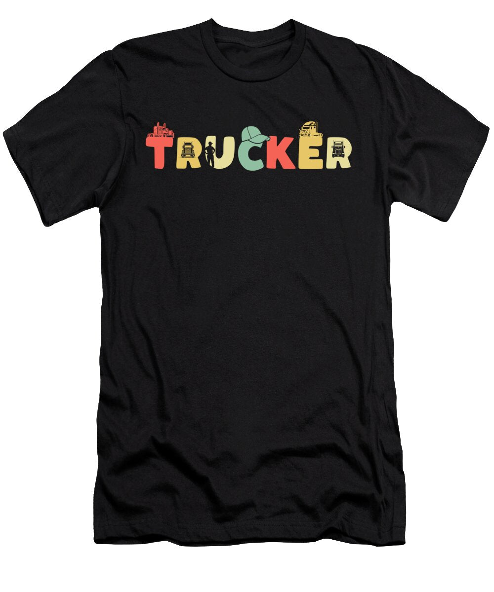 1 Retro Truck Driver Trucking Vintage Trucker Jonathan Kraske T-Shirt