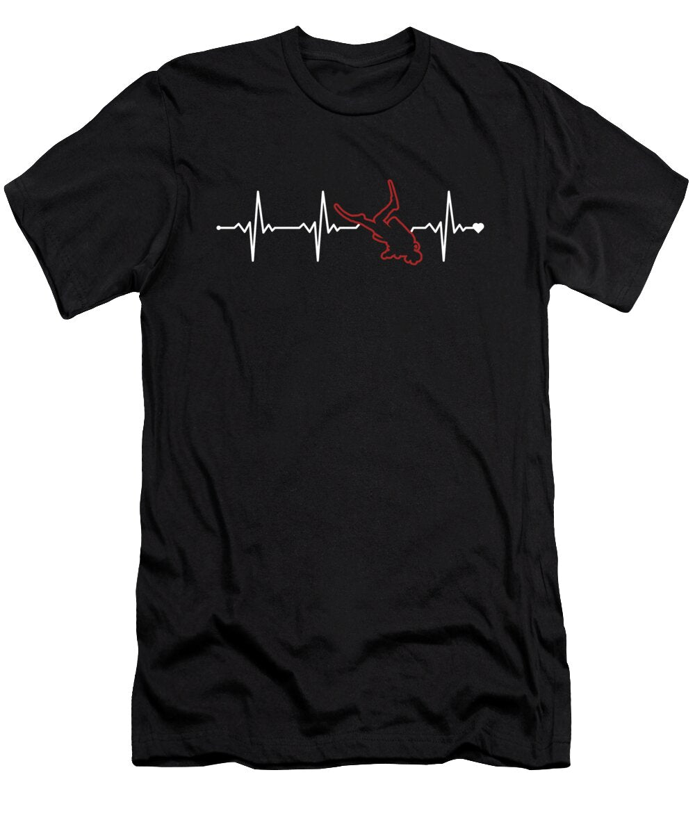 1 Scuba Diving Heartbeat Underwater Technical Scuba Diver Graphics Lab T-Shirt