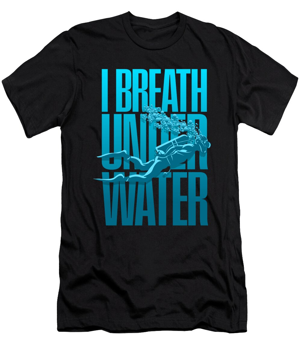 1 Scuba Diving Reef Diving Freediving Spearfishing Prints Graphic Deluxe Chimp T-Shirt
