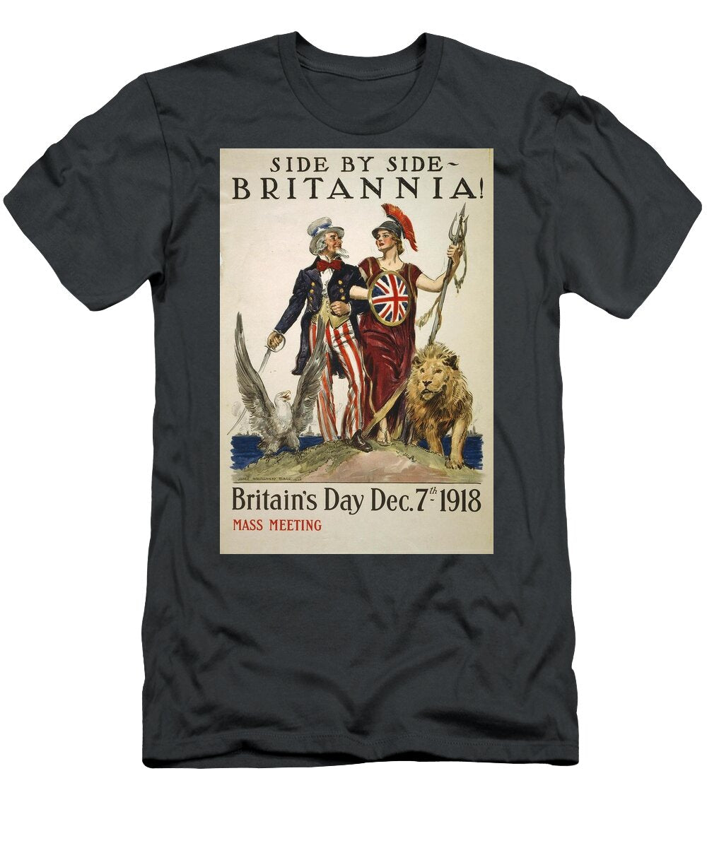 1 Side By Side Britannia Britains Day Dec Th James Montgomery Flagg American T-Shirt