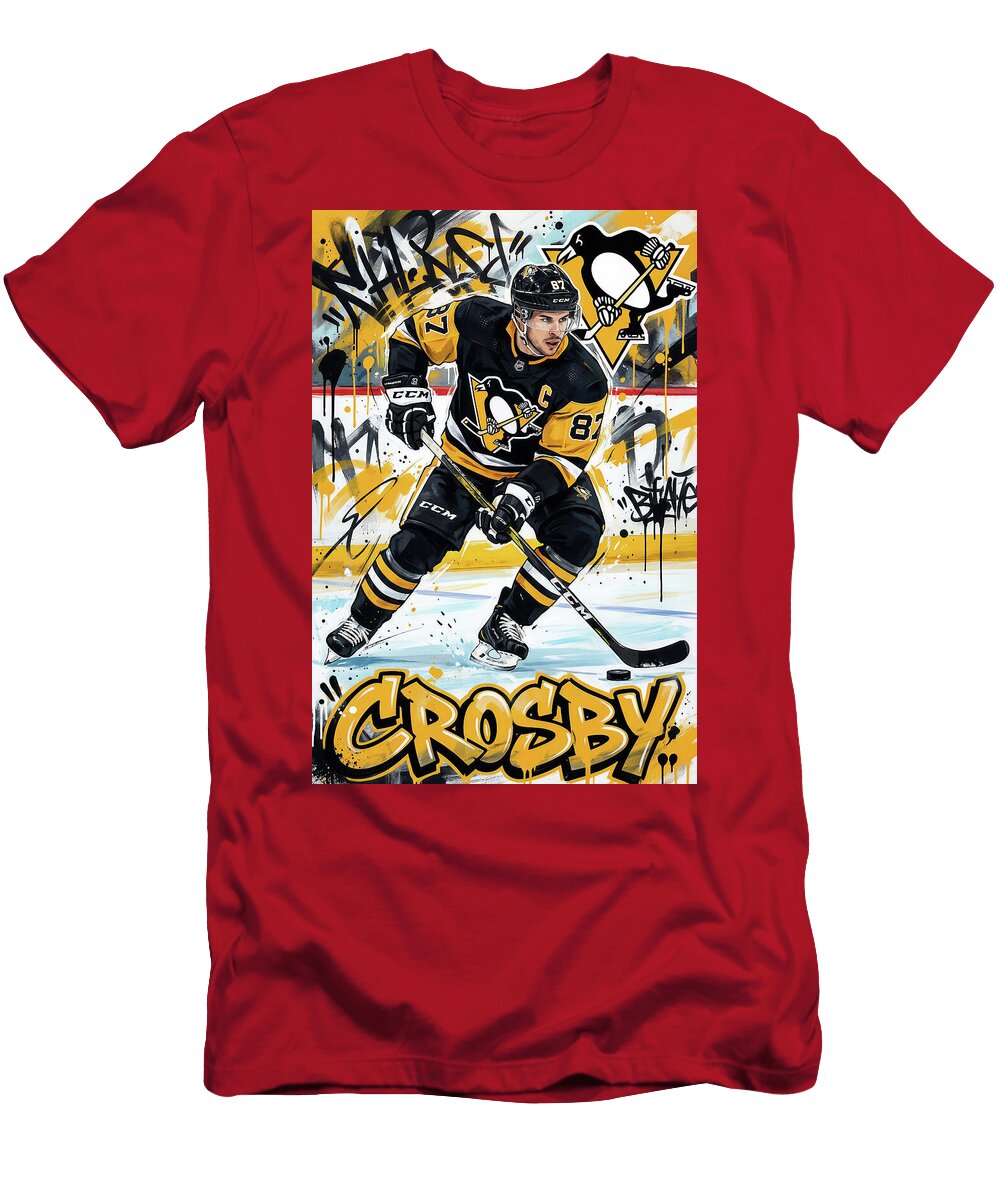 1 Sidney Crosby Pittsburgh Penguins Graffiti Poster Hockey Player NHL Sampadart Gallery T-Shirt