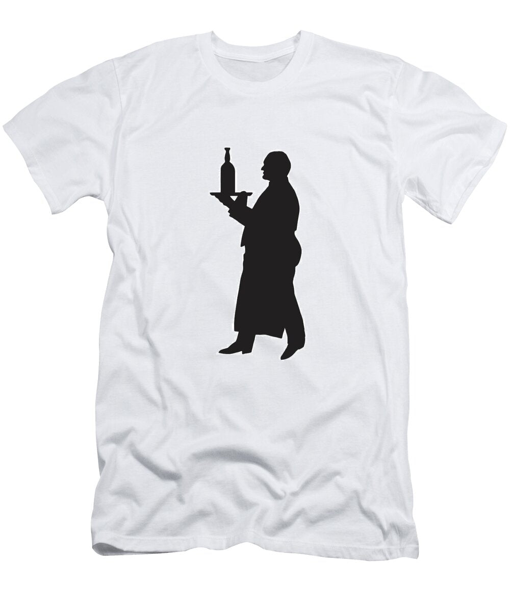 1 Silhouette of a Server Carry a Tray Csa Images T-Shirt