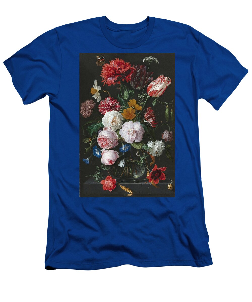 1 Still Life with Flowers in a Glass Vase Jan Davidsz De Heem T-Shirt