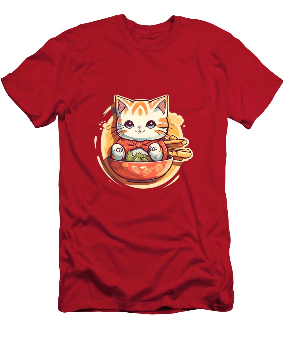 1 the Kawaii Japanese Ramen Cat Toni Q T-Shirt