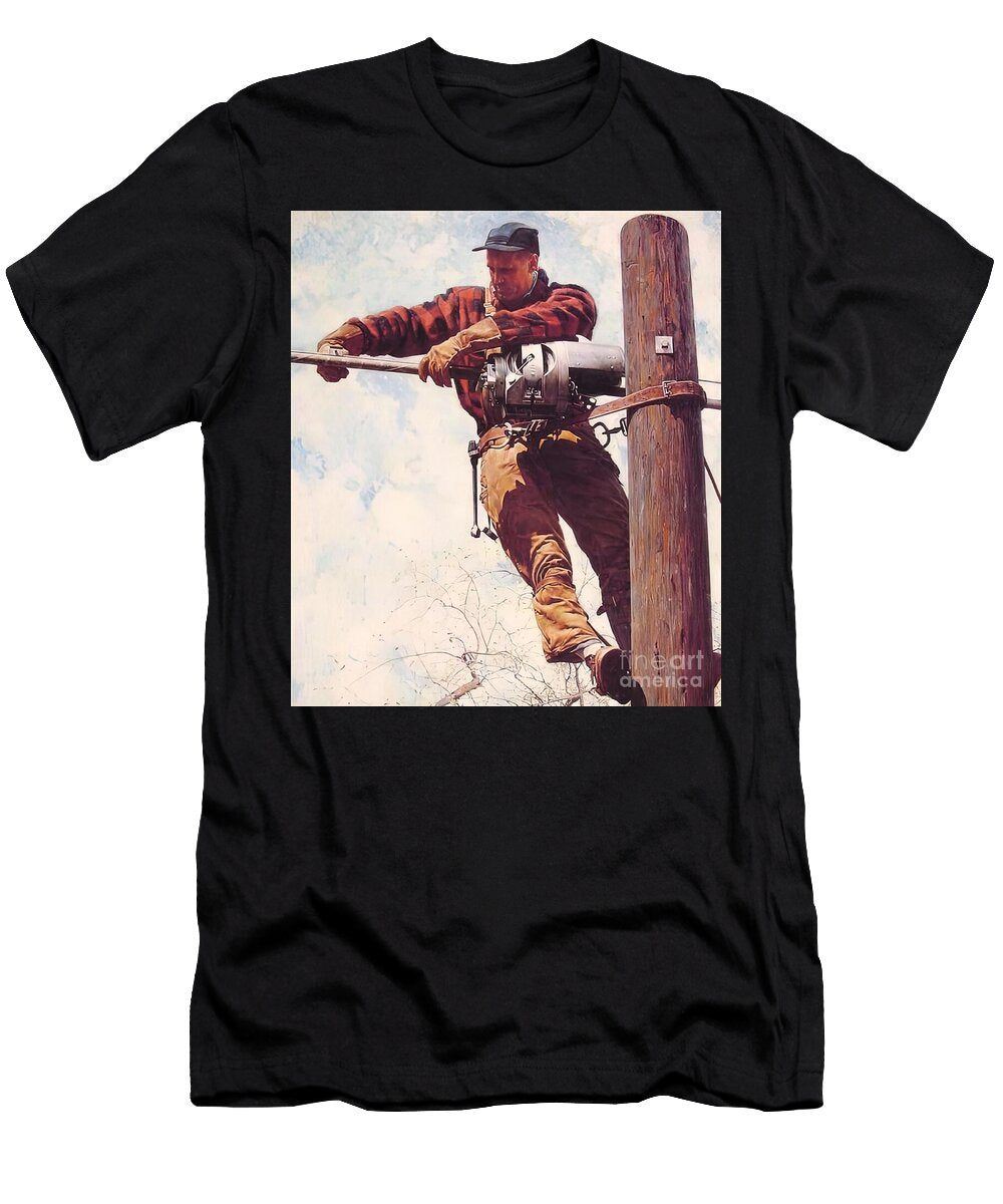 1 the Lineman Norman Rockwell T-Shirt
