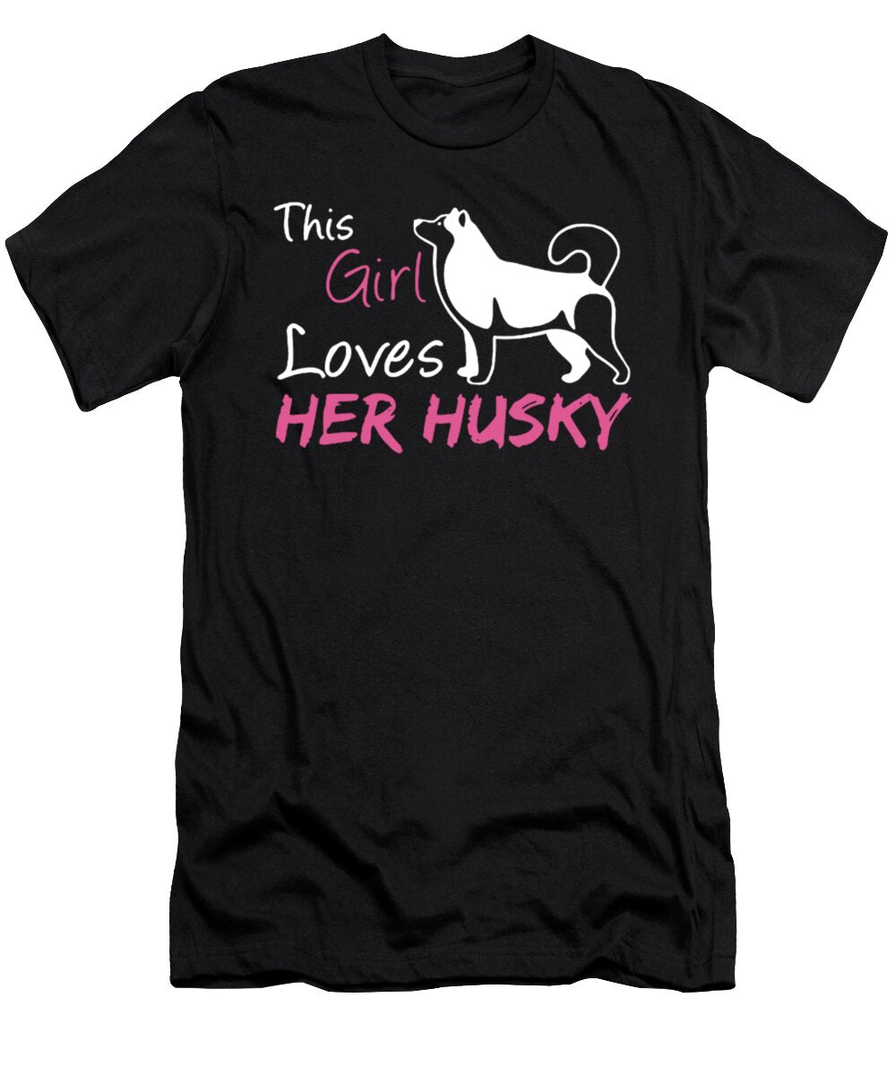 1 This Girl Loves Her Husky Dog Tinh Tran Le Thanh T-Shirt