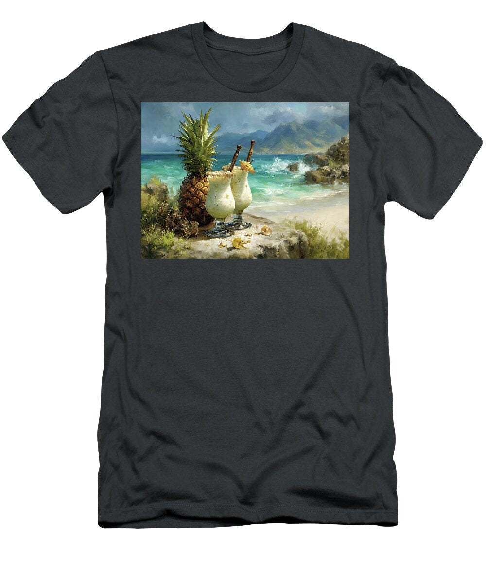 1 Tropical Paradise with Pina Coladas Mindscape Arts T-Shirt
