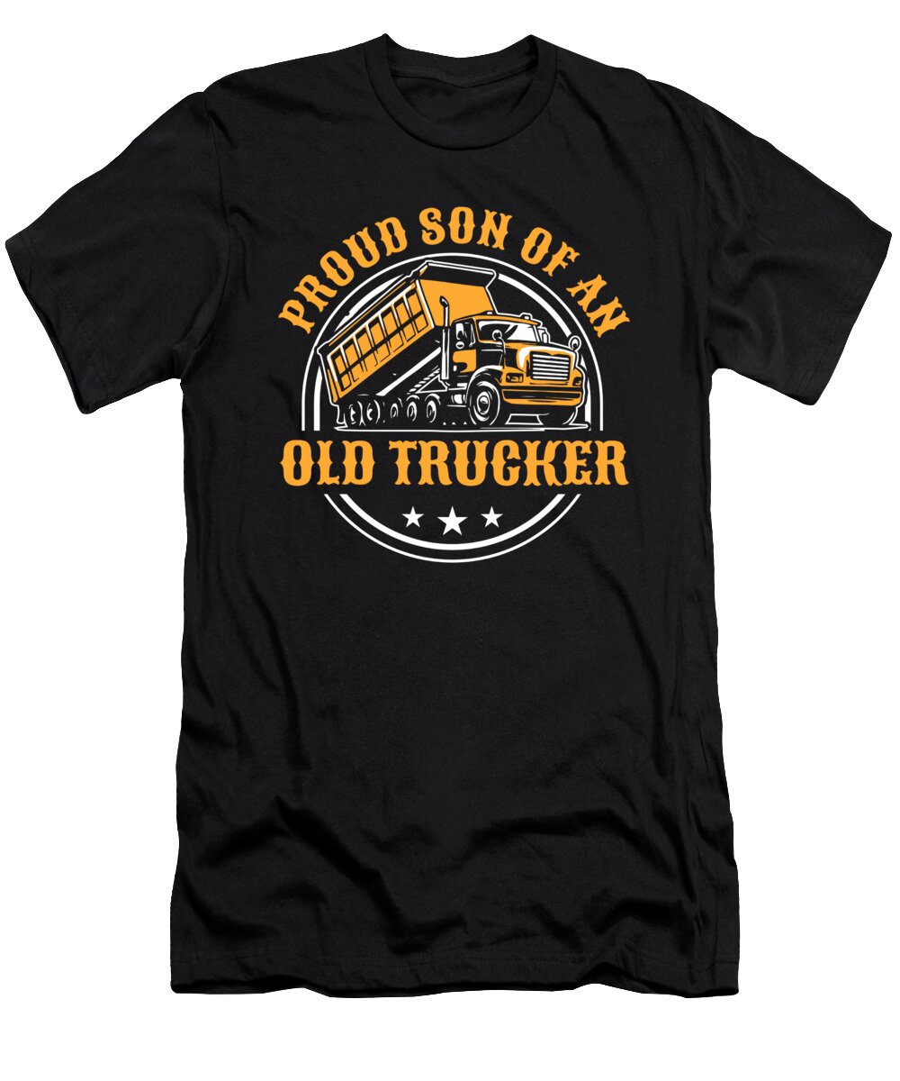 1 Truck Driver Rig Trucking Old Man Trucker Crazy Squirrel T-Shirt