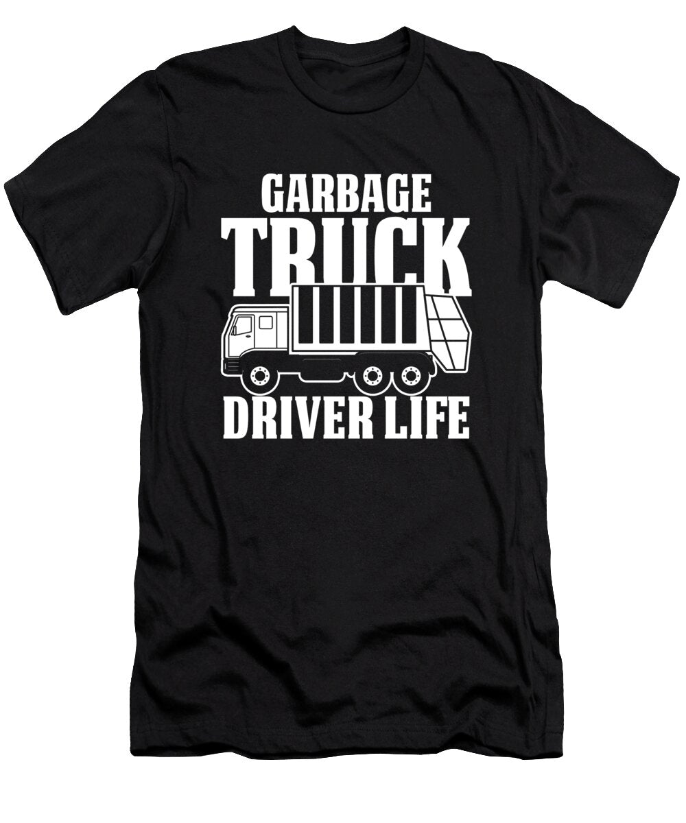 1 Truck Driver Trucker Trucking Rig Garbage Truck Crazy Squirrel T-Shirt