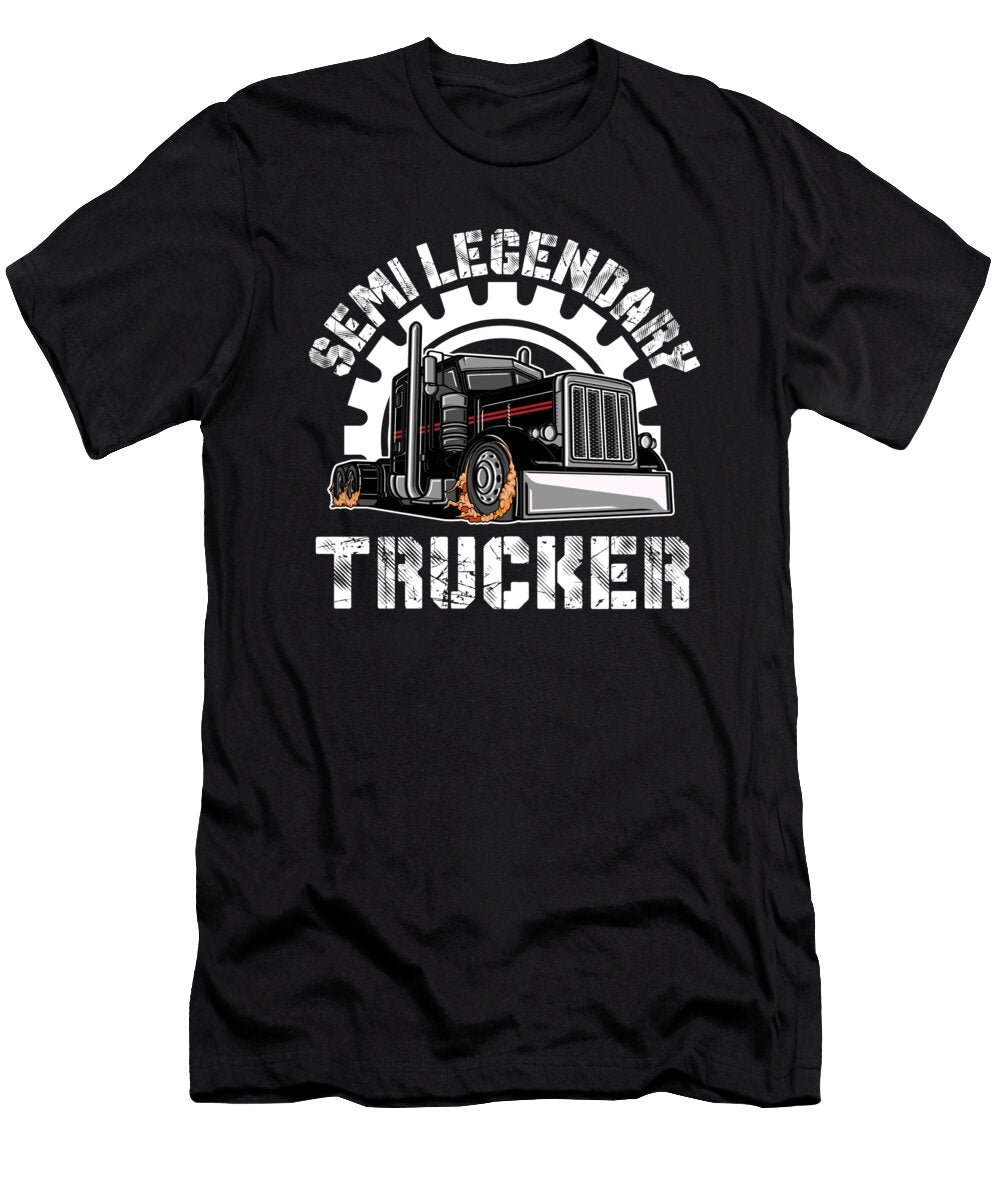 1 Truck Driver Trucking Trucker Big Rig Semi Truck Crazy Squirrel T-Shirt
