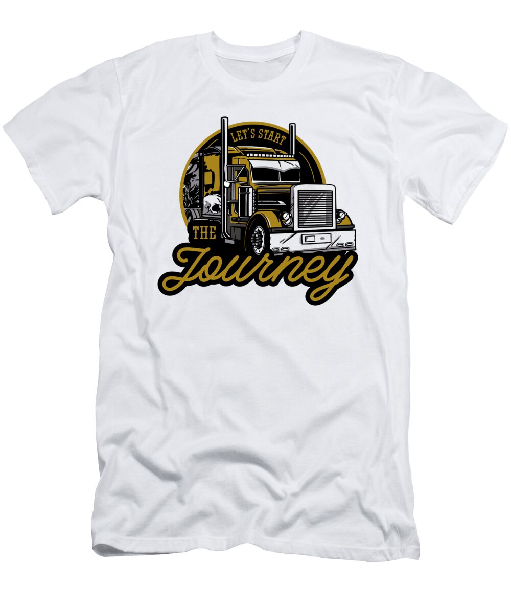 1 Trucker Journey Mechanic Trucking Truck Driver Florian Dold Art T-Shirt
