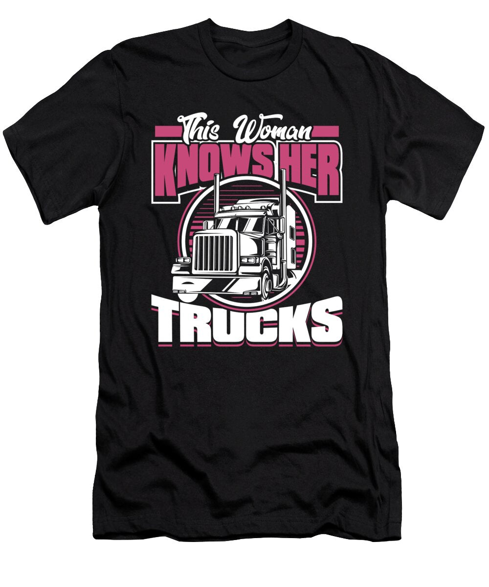 1 Trucker Trucking Female Truck Driver Crazy Squirrel T-Shirt