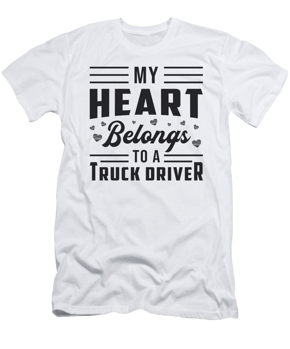 1 Truckers Wife My Heart Belongs to a Truck Driver Tshirtconcepts Marvin Poppe T-Shirt