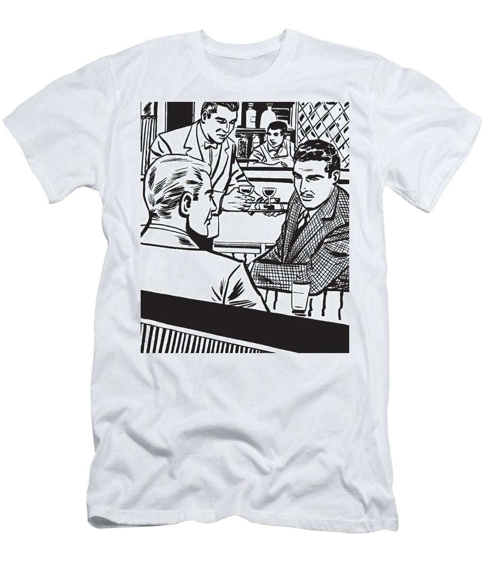 1 Two Men Sitting Inside Bar Csa Images T-Shirt