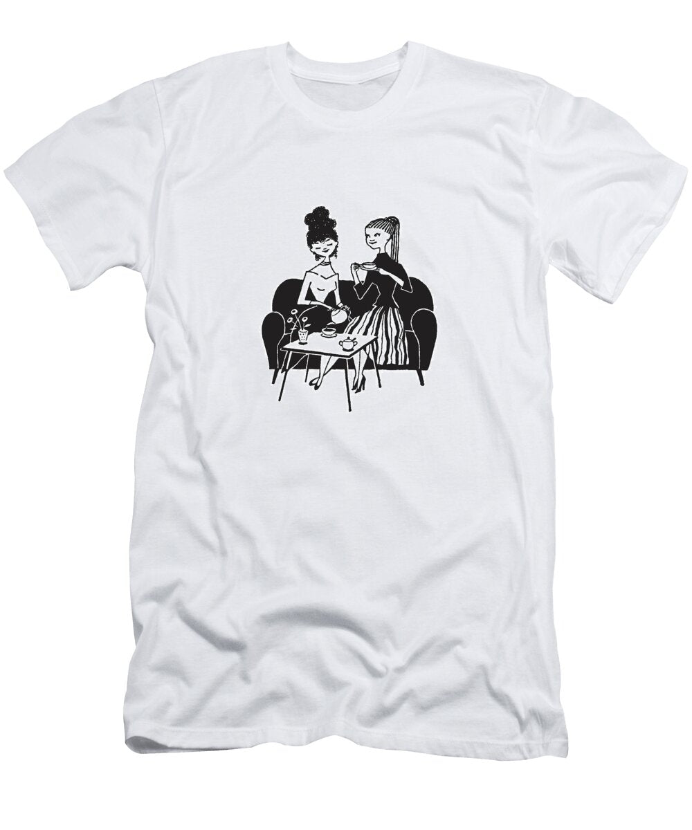 1 Two Women Drinking Tea Csa Images T-Shirt