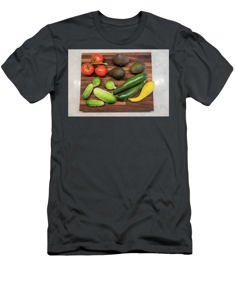 1 Vegetables on Butcher Block Cutting Board Alex Grichenko T-Shirt