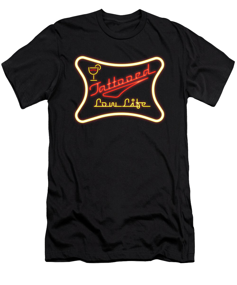 1 Vintage Style Tattooed Low Life Design Vector Deluxe T-Shirt