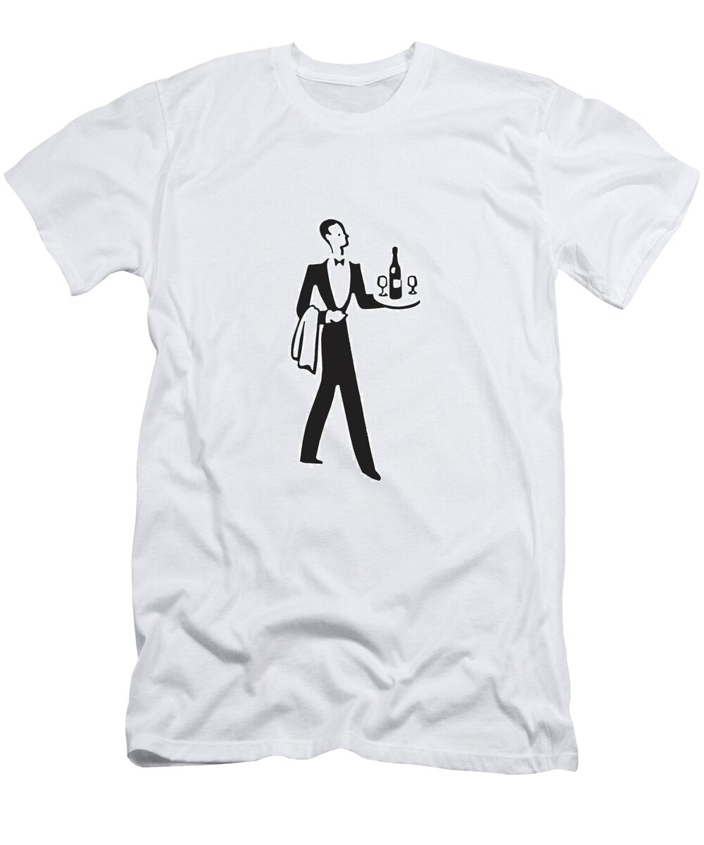 1 Waiter Carrying Tray Csa Images T-Shirt