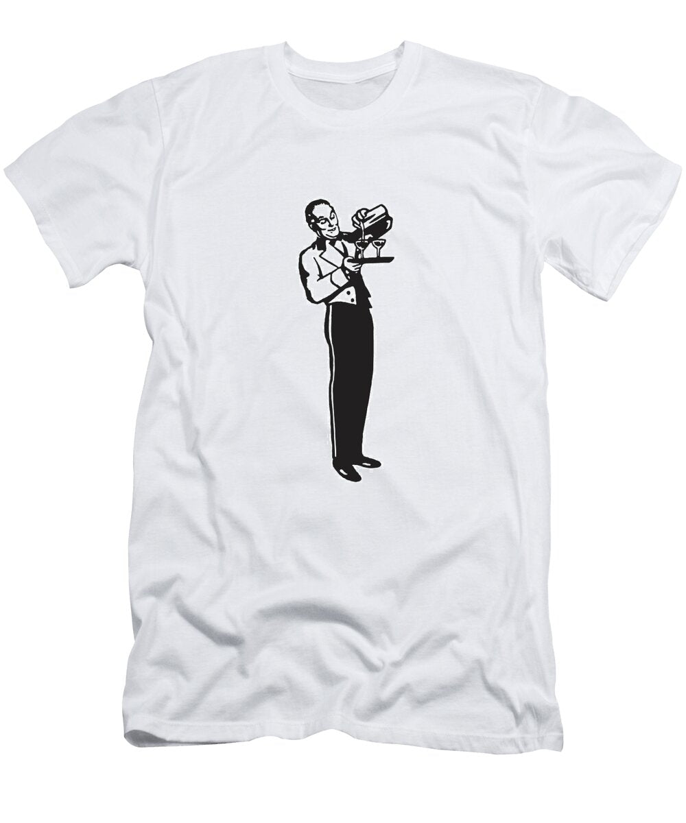 1 Waiter Pouring Cocktail Csa Images T-Shirt