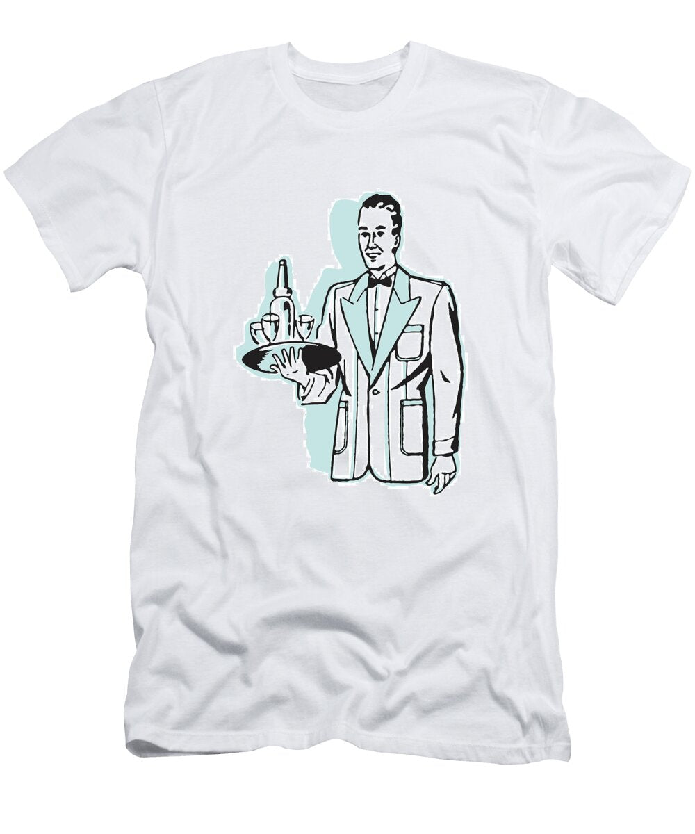 1 Waiter with Bottle Service Csa Images T-Shirt