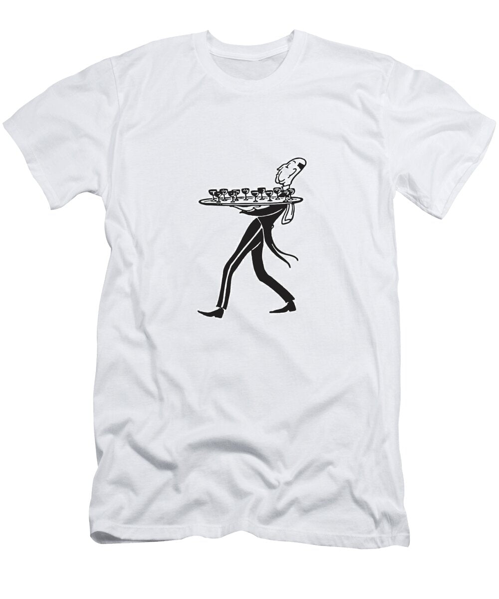 1 Waiter with Cocktails on Tray Csa Images T-Shirt