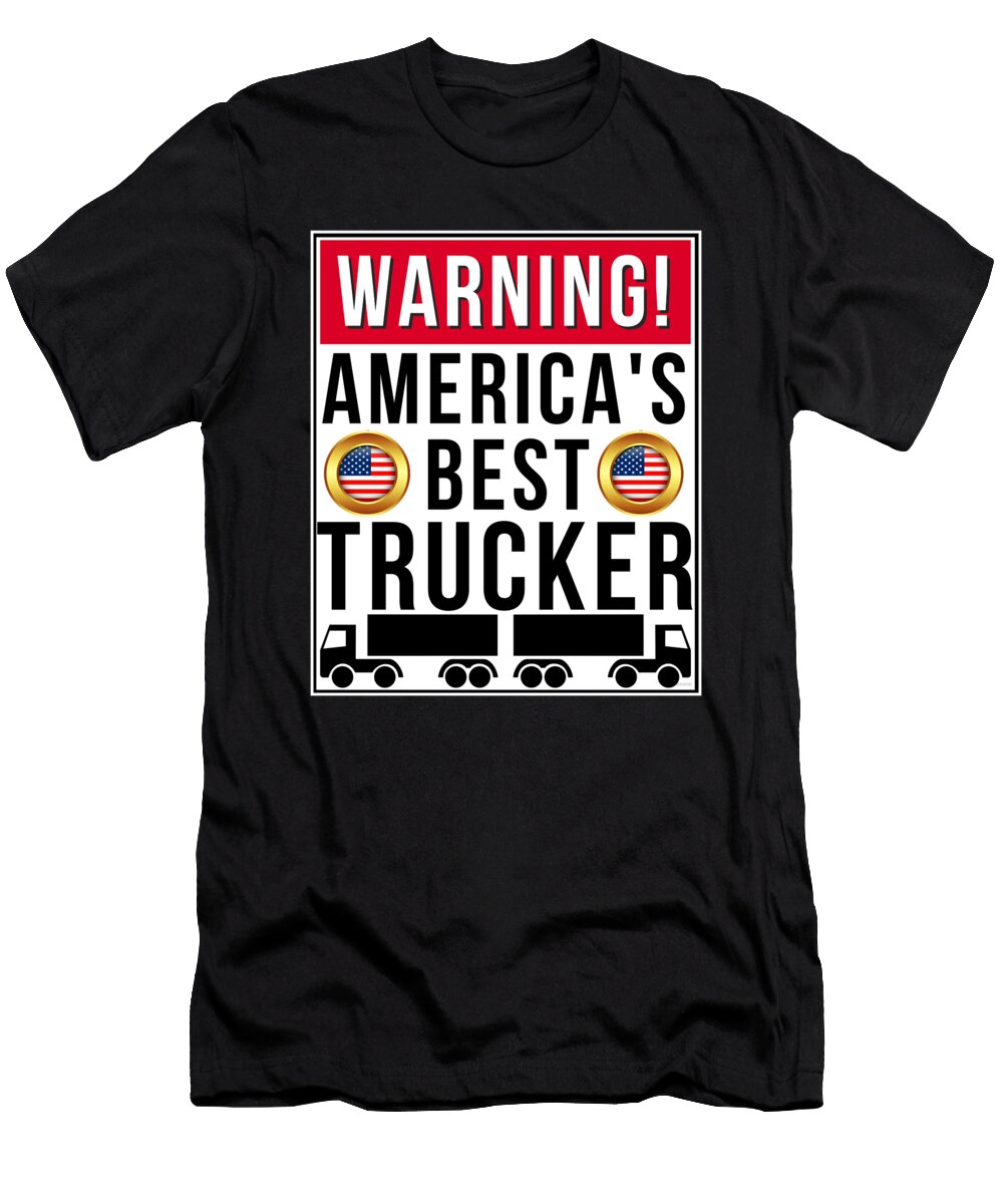 1 Warning Americas Best Trucker Jose O T-Shirt