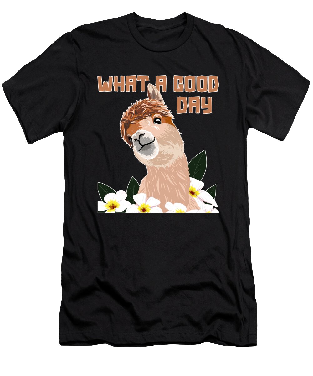 1 What a Good Day Llama Vicuna Guanaco Breeder Alpaca Graphics Lab T-Shirt