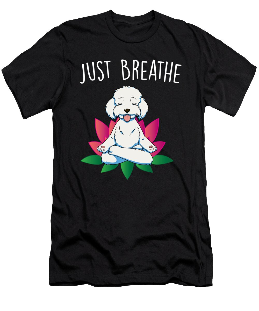 1 Yoga Dog Poodle Meditation Design Lance Gambis T-Shirt
