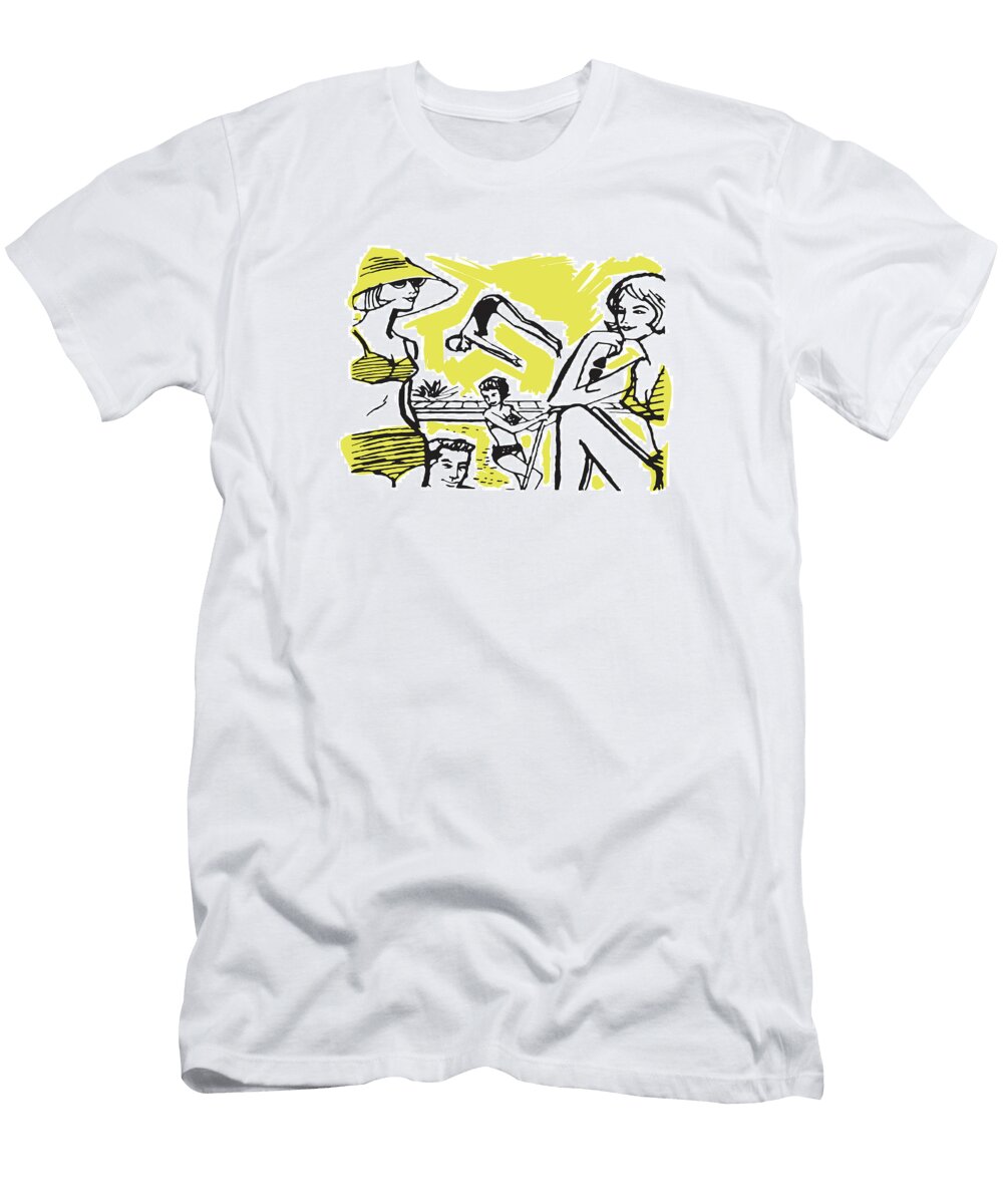 1 Young People At a Swimming Pool Csa Images T-Shirt