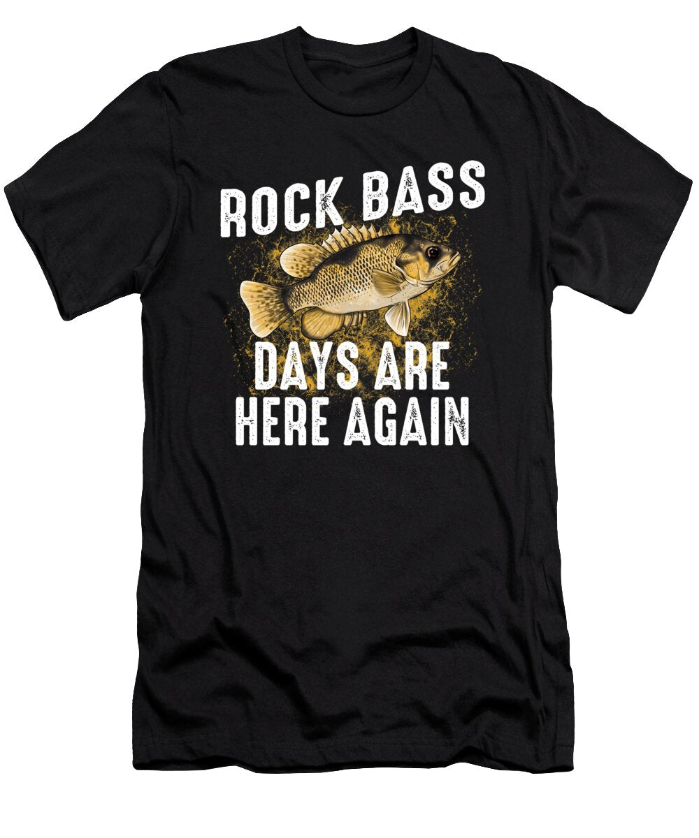 10 Funny Rock Bass Fishing Freshwater Fish Lake Gift Muc Designs T-Shirt