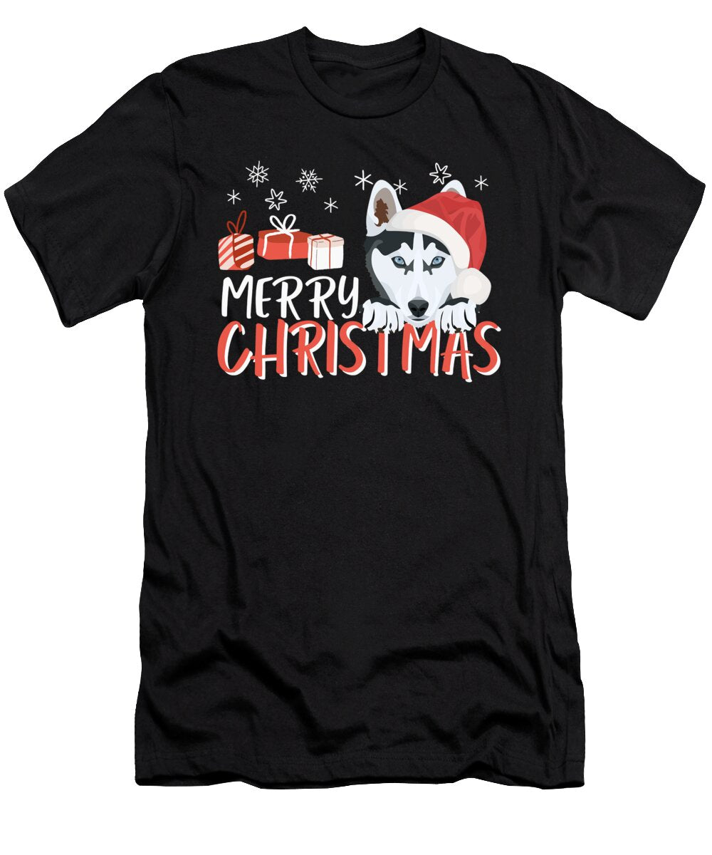12 Husky Merry Christmas Greenoptix T-Shirt