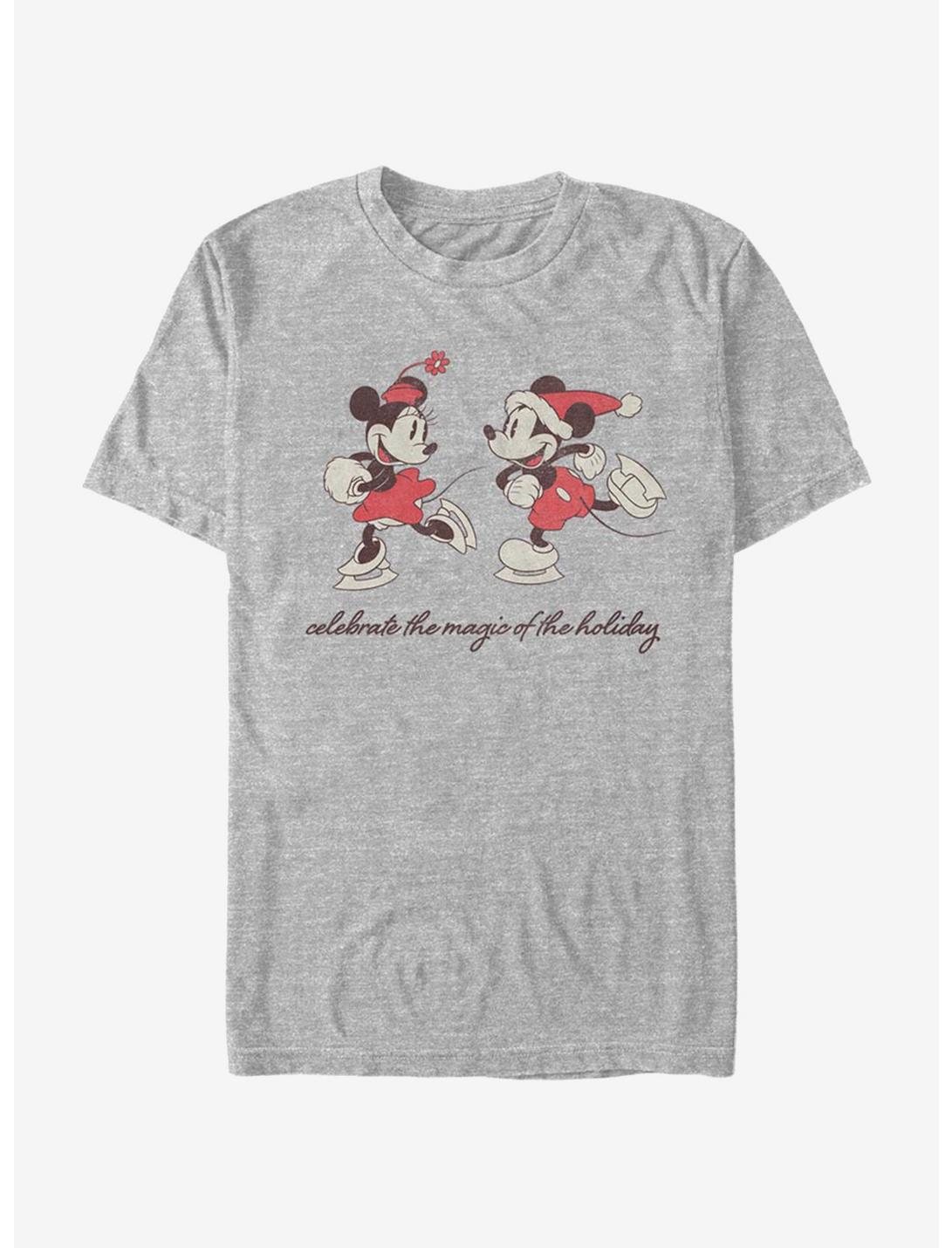Disney Mickey Mouse & Minnie Mouse Vintage Holiday Skaters T-Shirt