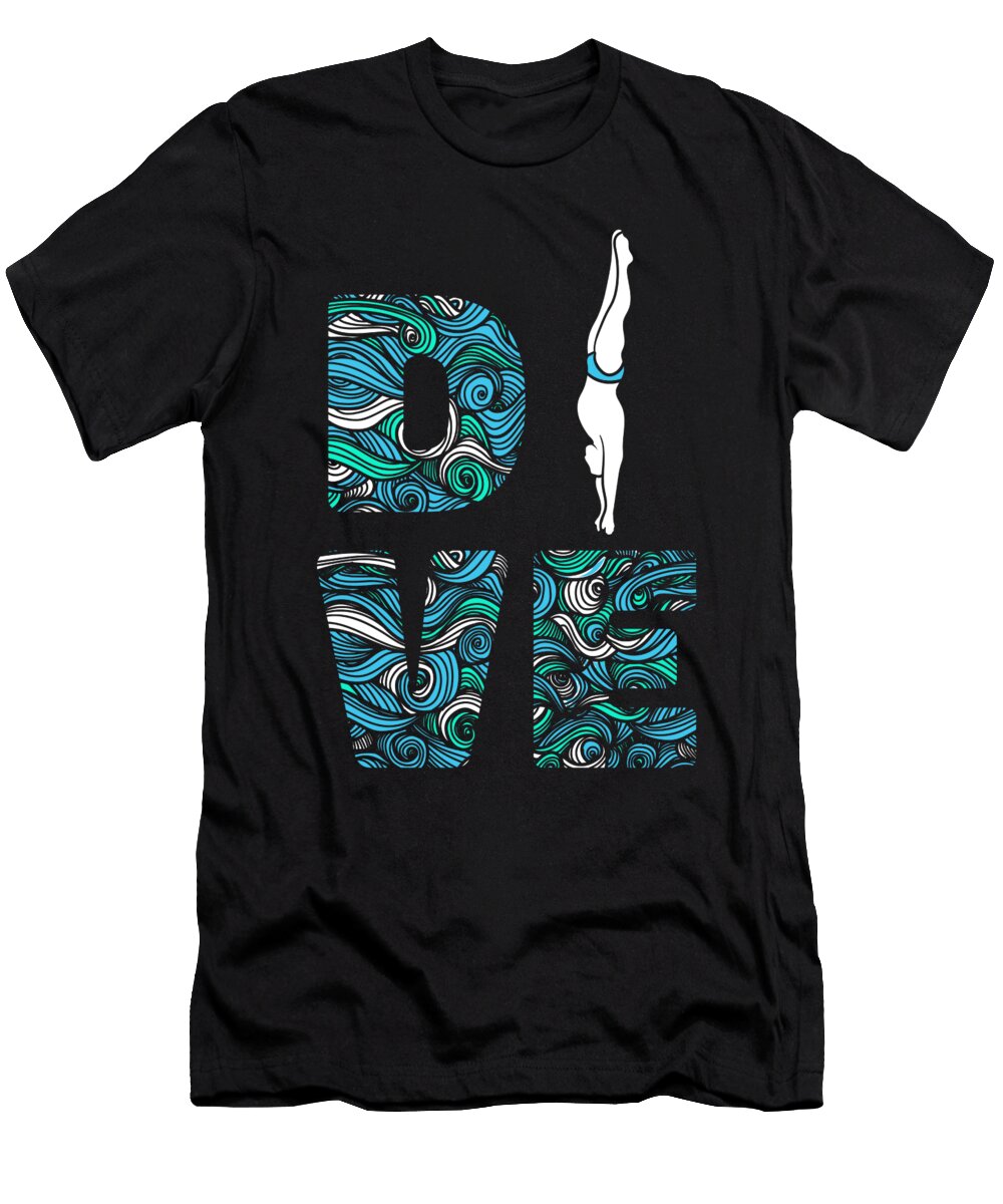 15 Platform Diver Springboard Diving Crazy Squirrel T-Shirt