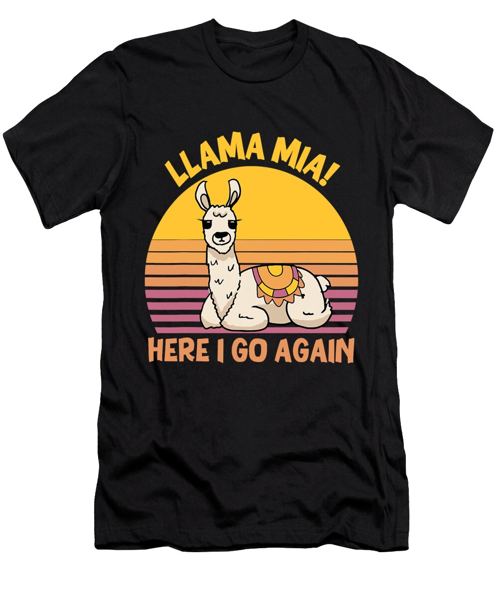 18 Llama Alpaca Alpacas Camelid Camel Cute Funny Llama Art Drama Animal Lover No Prob Grover Mcclure T-Shirt