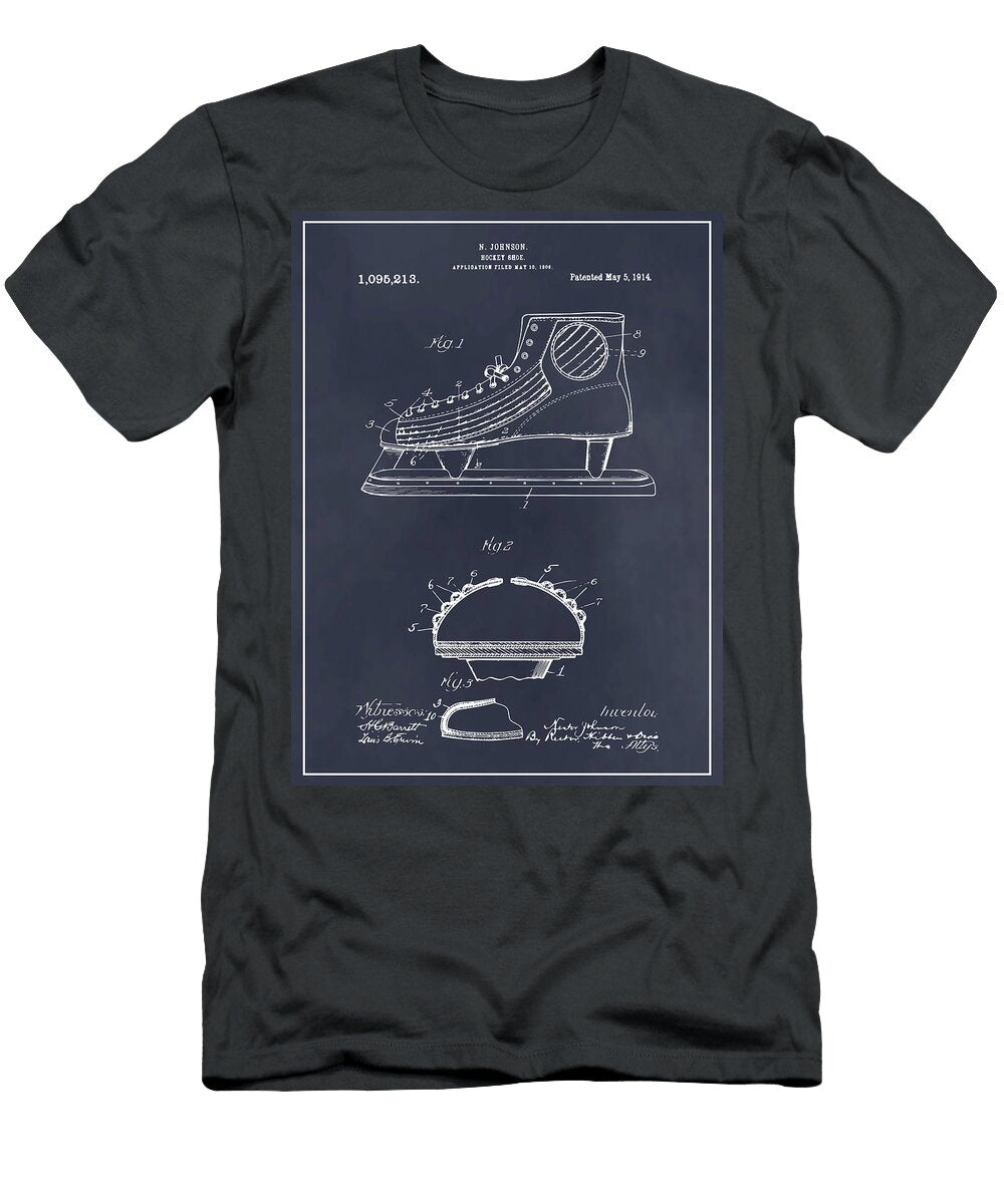 1909 Hockey Skate Blackboard Patent Print Greg Edwards T-Shirt