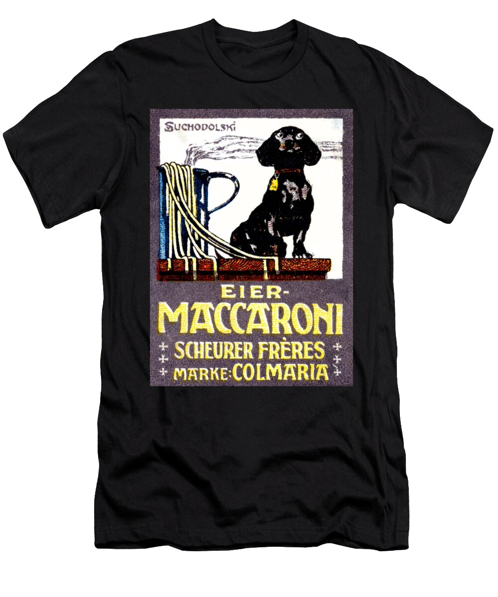1910 Dachshund and Macaroni Poster Historic Image T-Shirt