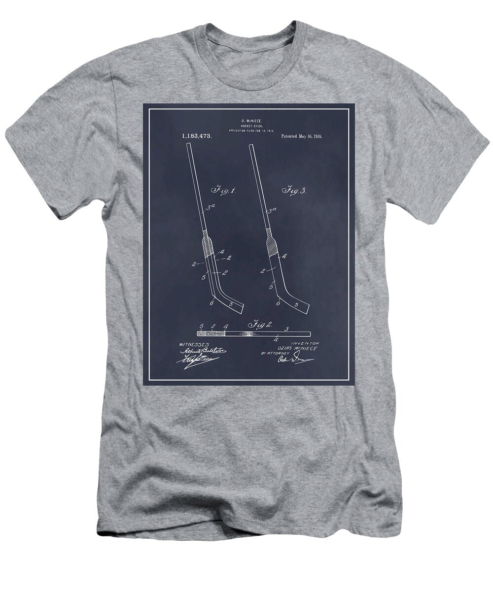 1914 Hockey Stick Blackboard Patent Print Greg Edwards T-Shirt