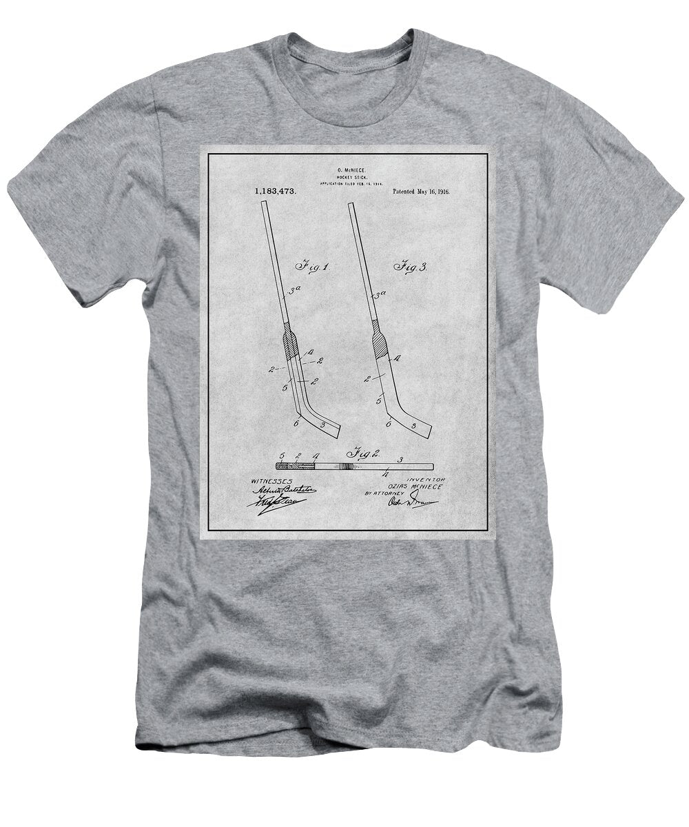 1914 Hockey Stick Gray Patent Print Greg Edwards T-Shirt