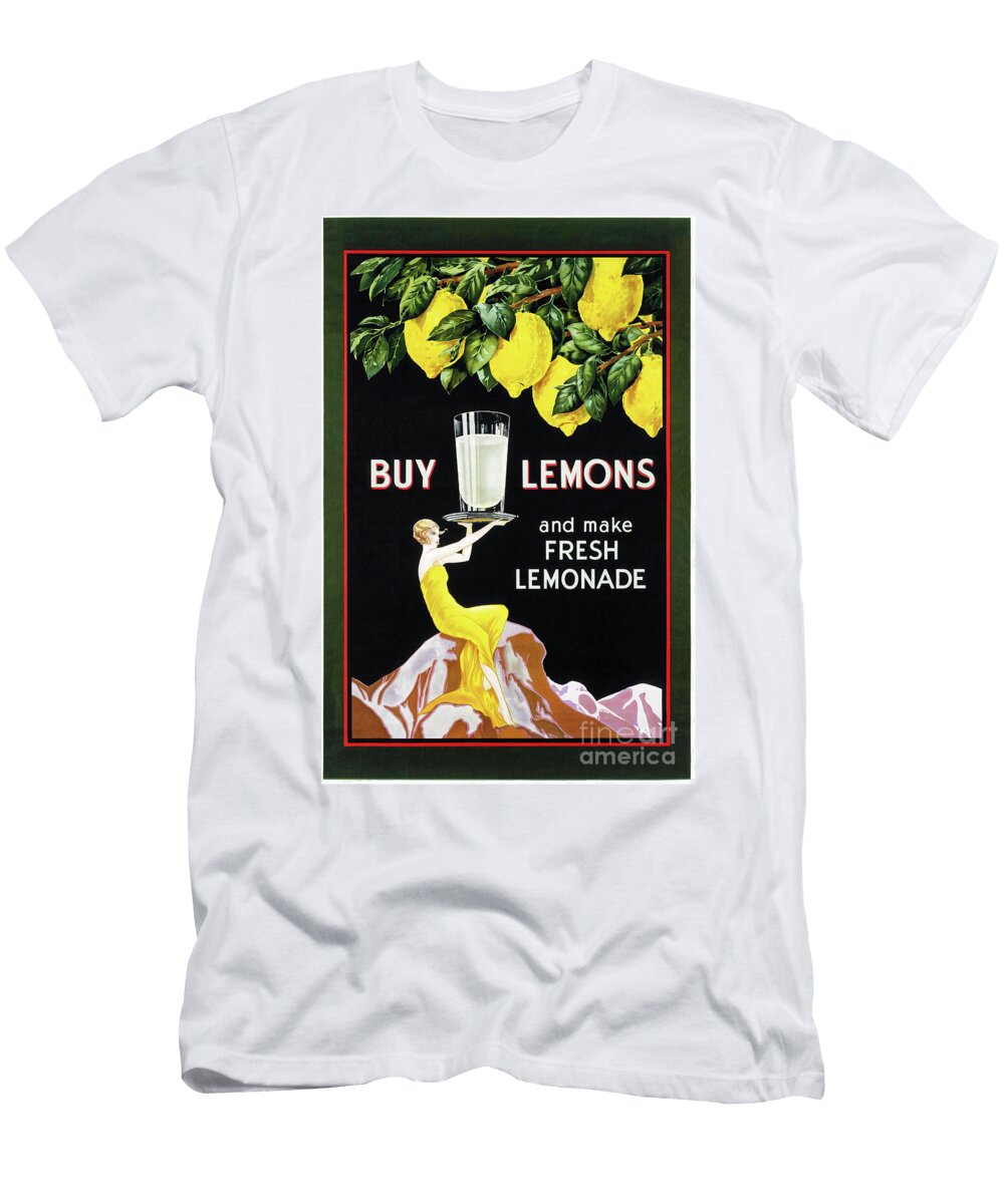 1920 Vintage Grocery Lemonade Poster Restored Carsten Reisinger T-Shirt