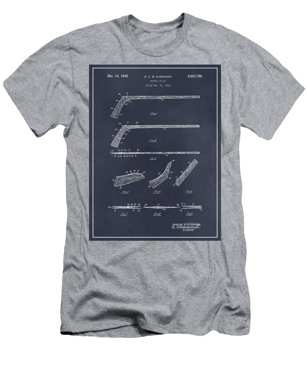 1934 Hockey Stick Patent Print Blackboard Greg Edwards T-Shirt