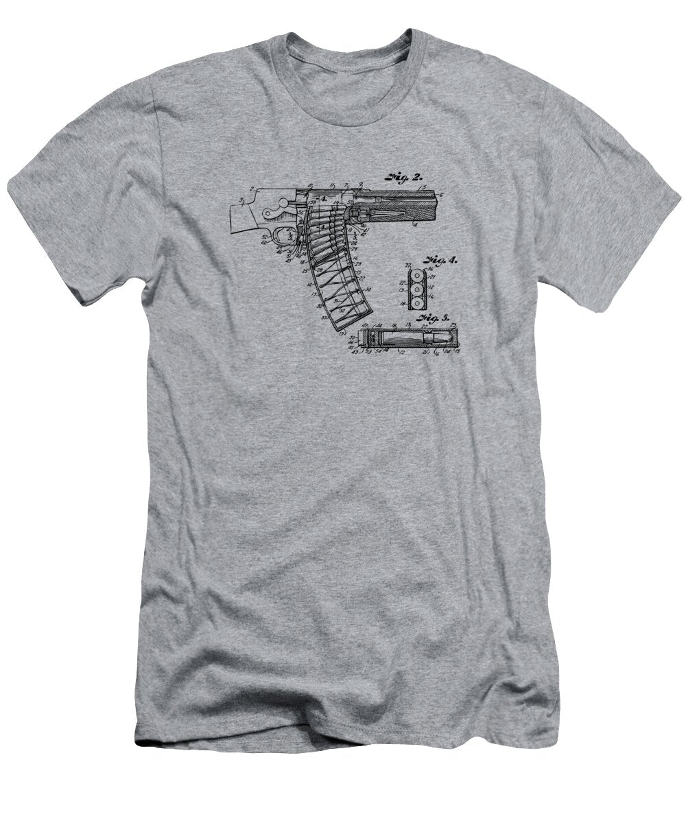 1937 Police Remington Model 8 Magazine Patent Minimal Vintage Nikki Marie Smith T-Shirt