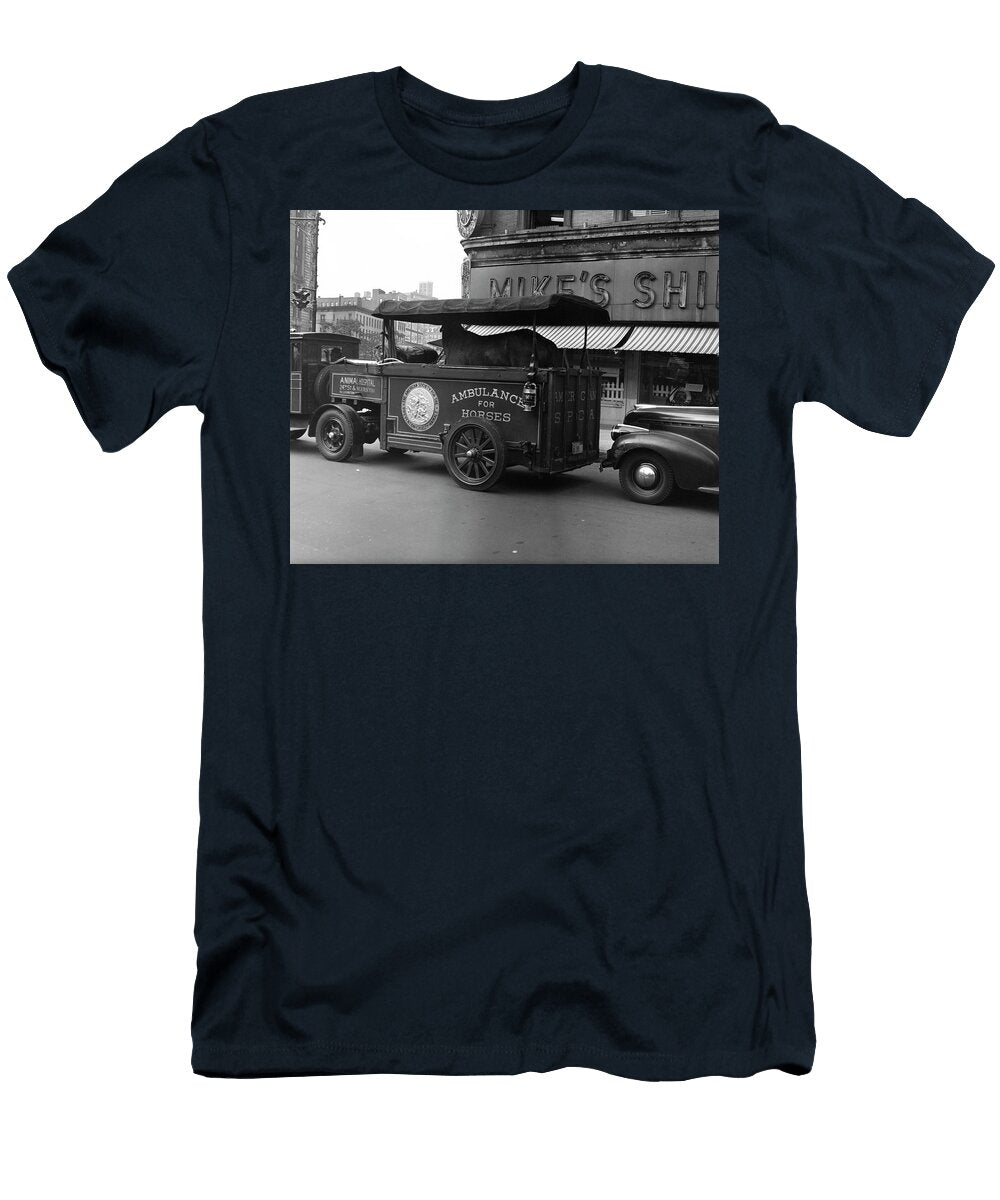 1940s Aspca Ambulance Carries an Ailing Vintage Images T-Shirt