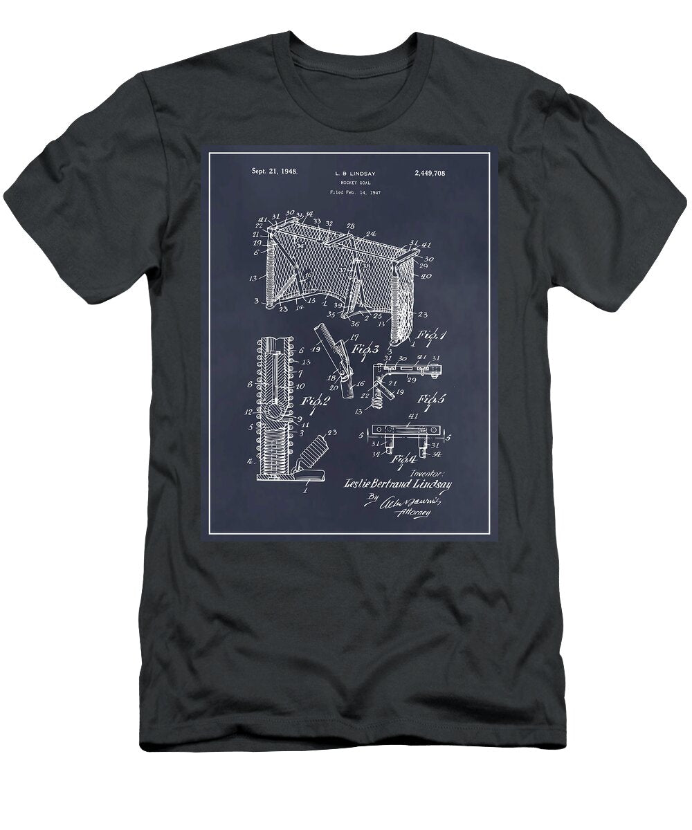 1947 Hockey Goal Patent Print Blackboard Greg Edwards T-Shirt