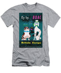 1955 Boac Britain Europe Airline Poster Retro Graphics T-Shirt